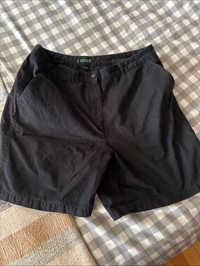 Ralph Lauren Black Cotton Shorts with Green Label